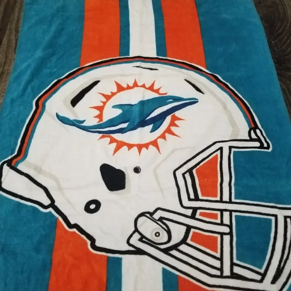 Vintage NFL Miami Dolphins Bath Towel Beach Pool Towel 53x28